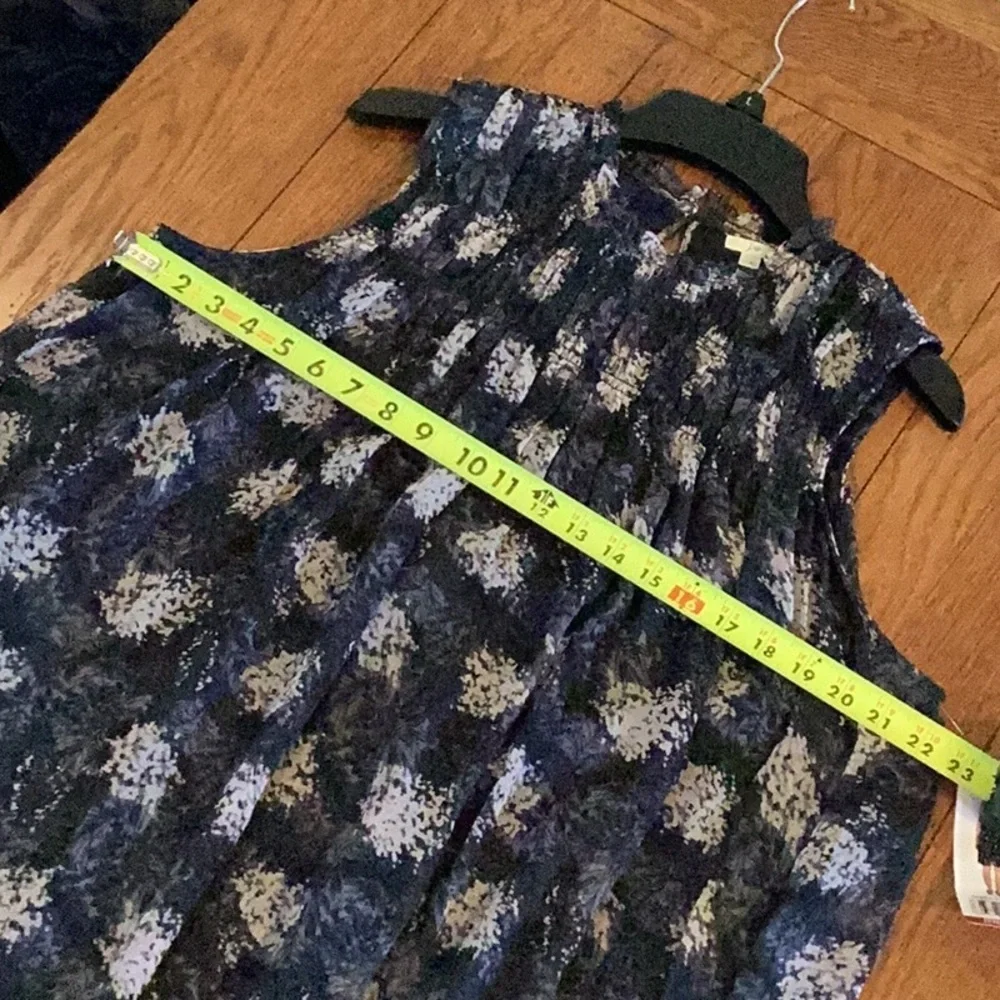 Joie Mini Dress Size Large Blue Baltic Print Shift Sleeveless Flowy NWT